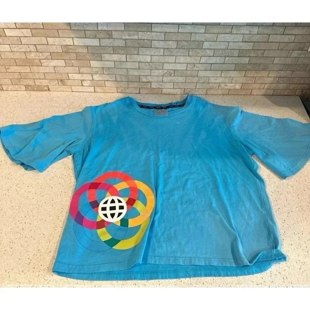 Disney Epcot Center Logo Creations Shop Crop Shirt Dolman Sleeve Women small b37